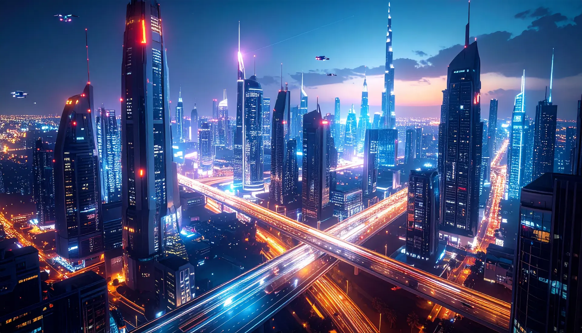 Firefly A futuristic cityscape at night 239437 Scf