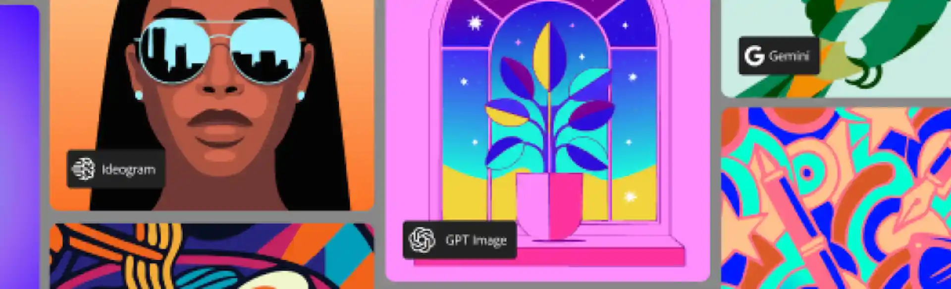 adobe-illustrator-partner-models-Screenshot202512 Adobe Illustrator パートナーモデル Nano Banana, ChatGPT Image 4o, Ideogram 3.0